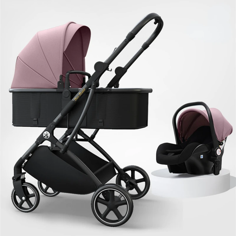 2024 neue Kinderwagen 3 in1 Kinderwagen klappbare Stoß dämpfung träger Kinderwagen High View Baby autos faltbarer Kinderwagen