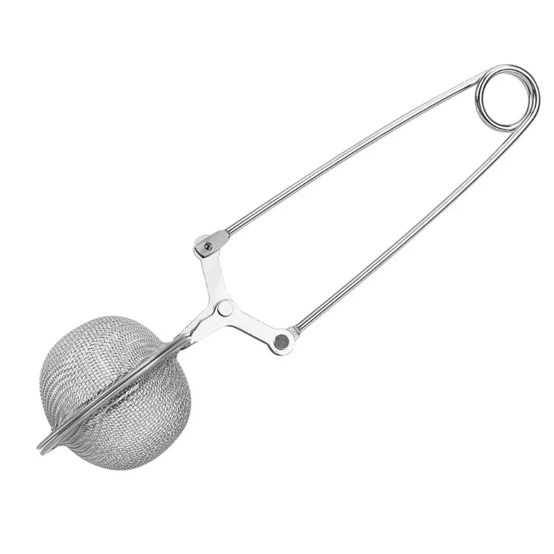 100pcs Stainless Steel Handle Tea Ball, Tea Filter, Tea Separator, Tea Spoon Handle, Seasoning Ball 4.5cm