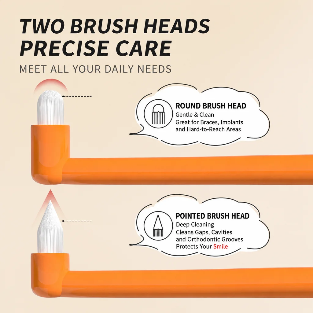 Soft Bristle Orthodontic Interdental Brush – Round & Pointed Tips, Ideal for Wisdom Teeth & Hard-to-Reach Areas