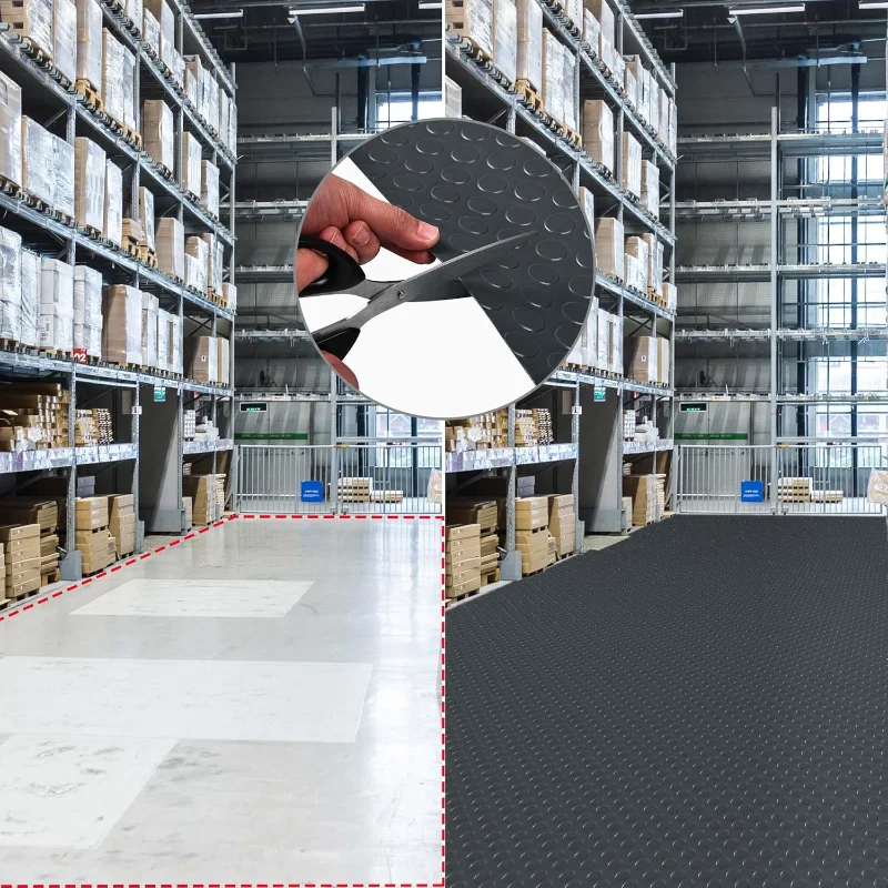 Yescom Garage Vloermat Roll Antislip Parkeer Bescherm Cover Trailer PVC 19.5x6.5 Ft voor Onder Auto Boot workshop Gym