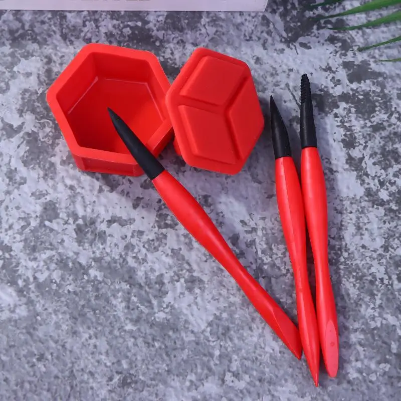 Portable DIY Hand Tool 1Set Silicone Glue Brush Kit Woodworking Gluing Kit Woodworking Glue Applicator Set