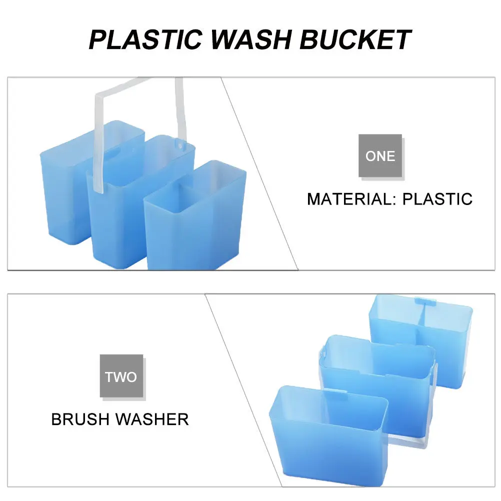 Three-in-One Plastic Brush Cleaner Washing Bucket Holder Mixing Container Strong Wear Resistant Portable Art Tool for Painting