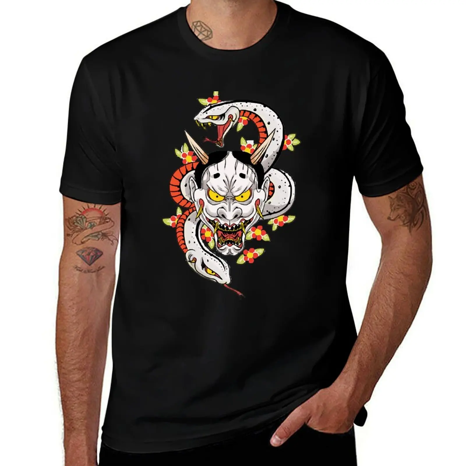 

Goro Majima Hannya Tattoo (Front) T-Shirt man t shirt heavy cotton printed t shirts for man T-Shirt