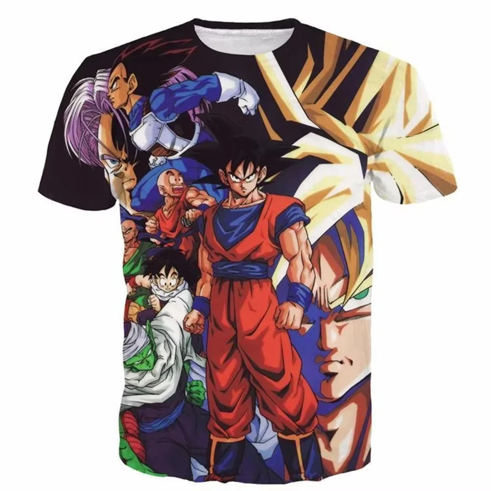 2026 NEU Sommer Dragon Ball T-Shirt Kinder Oberteile Anime Figuren Son Goku Super Saiyan T-Shirt Jungen T-Shirts Kinder Kurzarm