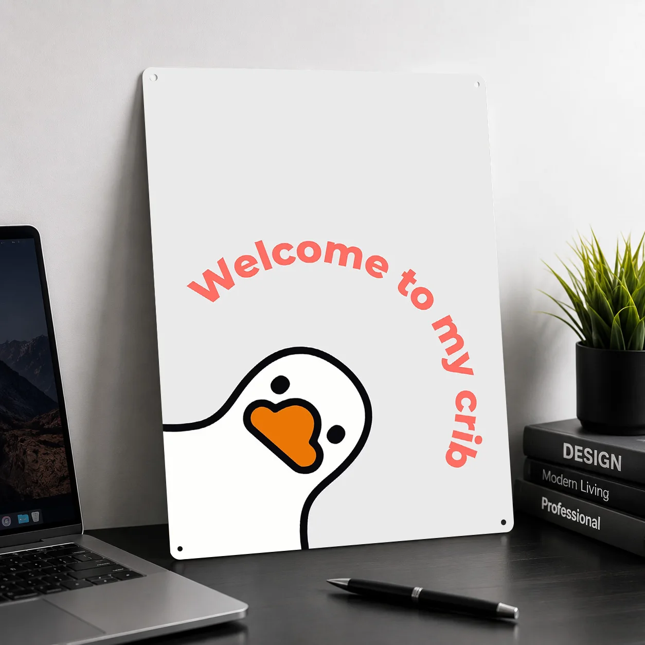 Funny Duck Animals 3D Printed Texture Poster Personalized Wall Art Retro Metal Tin Signs for Decor Room Decoration Man Home Deco