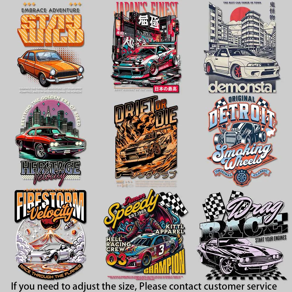 Street - racing - themed Graphics Speed - and - victory - oriented Art heat transfer sticker for clothes DIY Decoration