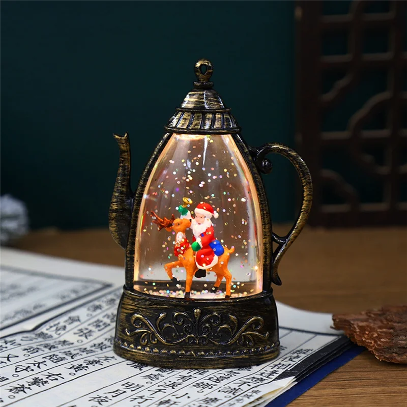 

Светодиодный ночник в стиле чайника MOPHE-Retro — популярное рождественское украшение, светящаяся лампа для детей, идеальный подарок на Рождество