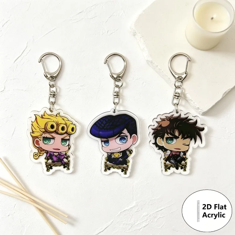6/8 Stück/Set Anime JOJO Bizarre Adventure Schlüsselanhänger für Accessoires Niedlicher Taschenanhänger Schlüsselring Acryl Cartoon Großhandel – Detail 6