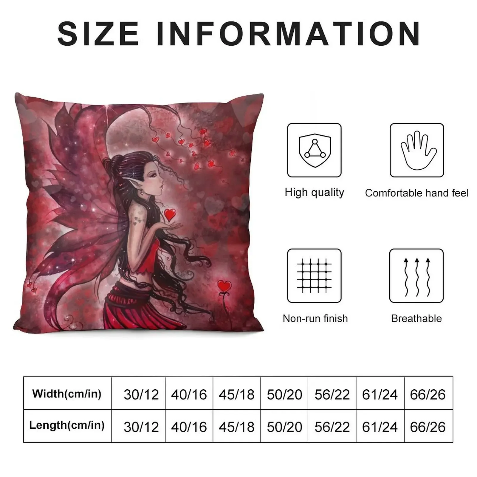 Hearts Valentine Heart Fairy by Molly Harrison Throw Pillow Rectangular Cushion Cover Christmas Covers For Cushions pillow