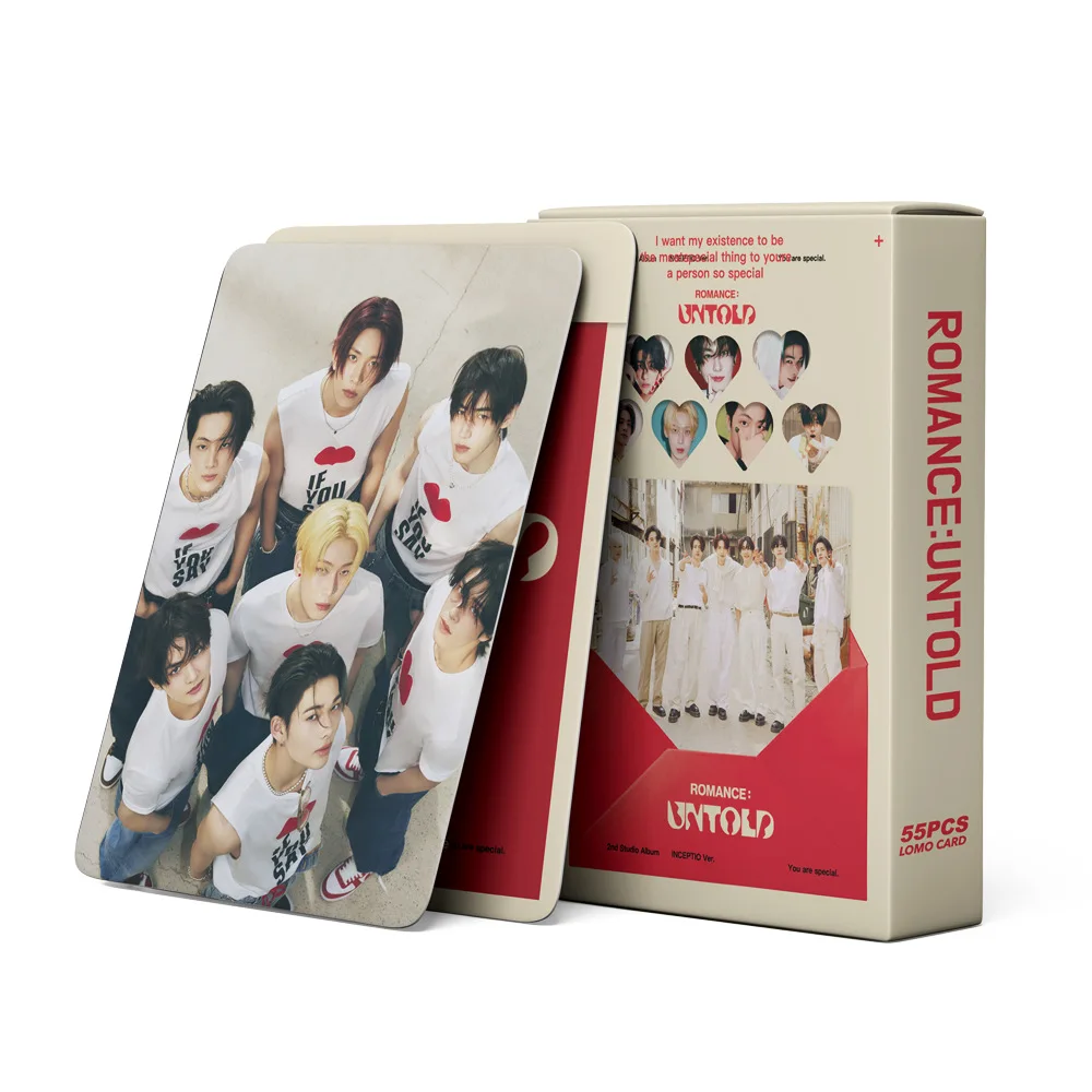 55Pcs Kpop Boys Idol New Album ROMANCE: UNTOLD Lomo Card Photocards Wysokiej jakości dwustronne drukowanie pocztówek Kolekcja fanów