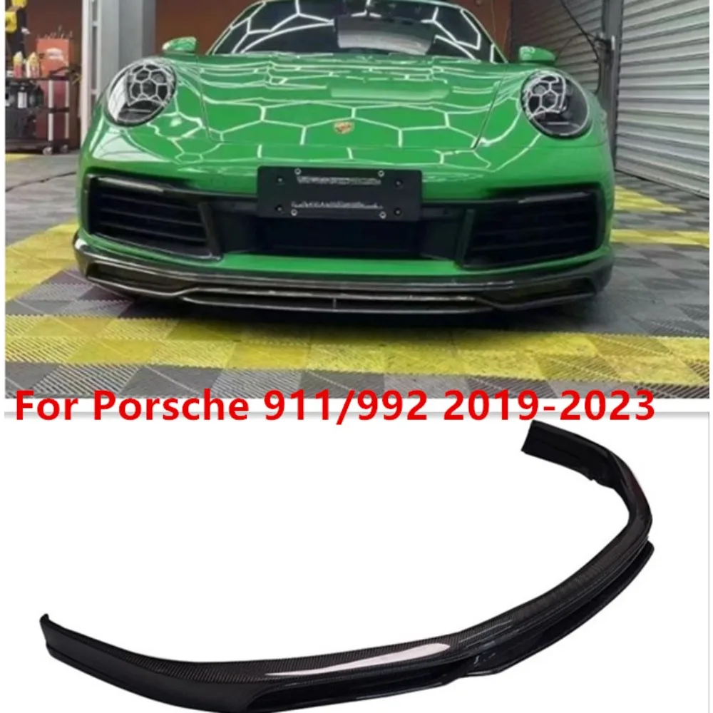 Suitable for Porsche 911/992 2019-2023+Tegeat Dry Carbon Fiber Front Lip Front Shovel Front Spoiler