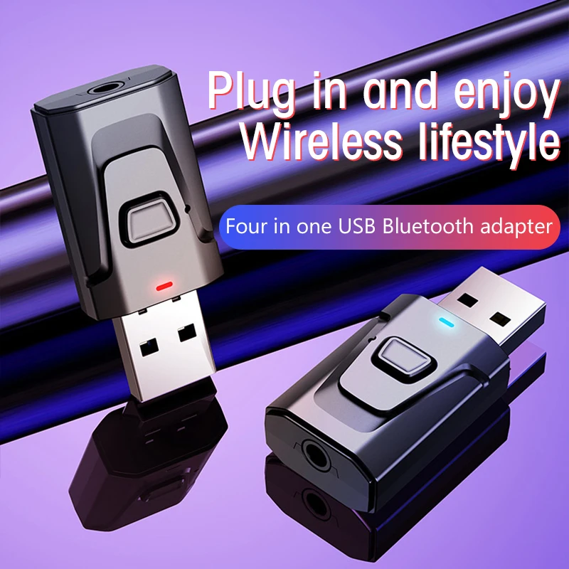 USB Bluetooth 5.4 Audio Transmitter Receiver MIC Wireless Adapter 3.5mm AUX/RCA For TV PC Headphone Home Stereo Car HIFI Music