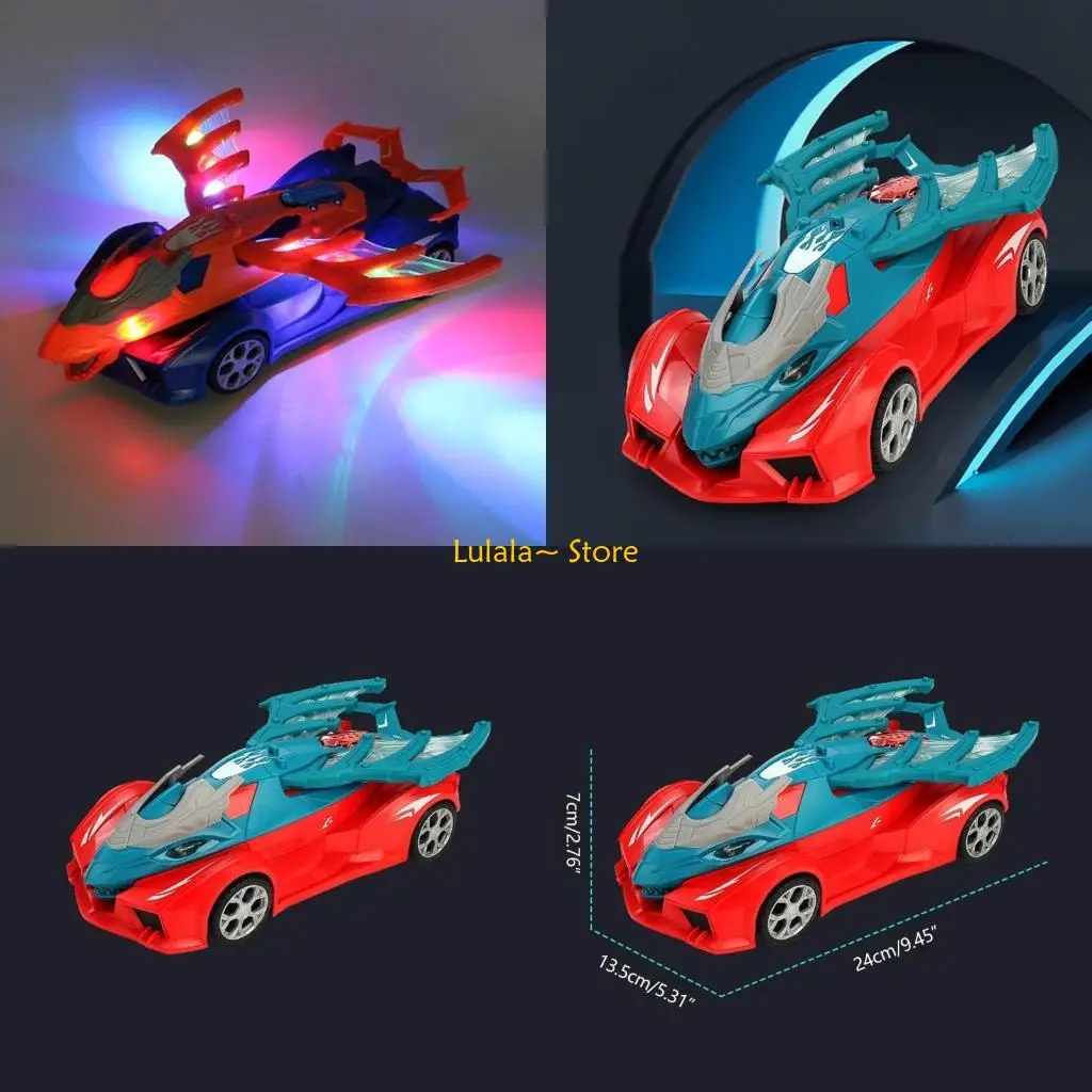 Y4QA Transform Pterosaur Car Toy Universal Wheel Indoor Play Vehicle Boy Favor Gift