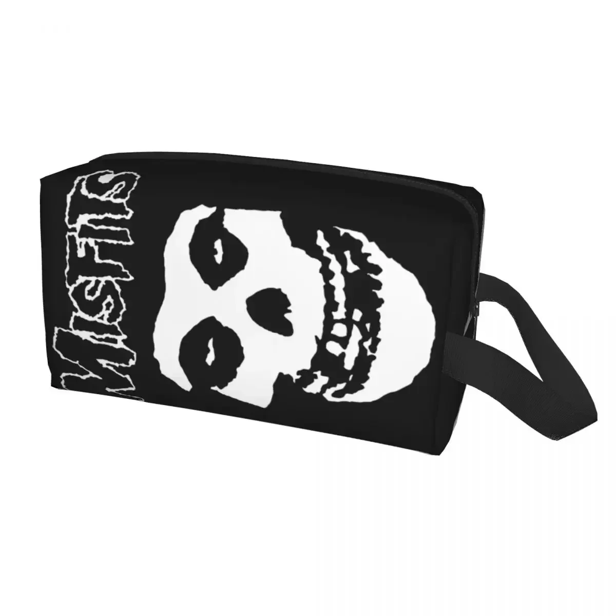 Custom Misfits Horror Punk Rock Band Travel Cosmetic Bag Women Makeup Toiletry Organizer Lady Beauty Storage Dopp Kit