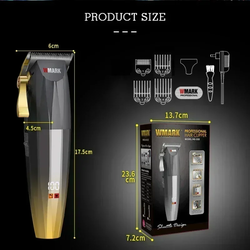 Wmark ng-222 Hair Clippers For Men,Rechargeable Hair Cutting Machine Kit,Haircut Cordless Hair Trimmer With High Charging Base