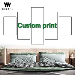Customized Painting Canvas 3-5 Panal Set HD Print DIY Frame Personalized Wall Art Poster Photos for Living Room Home Decor Gifts