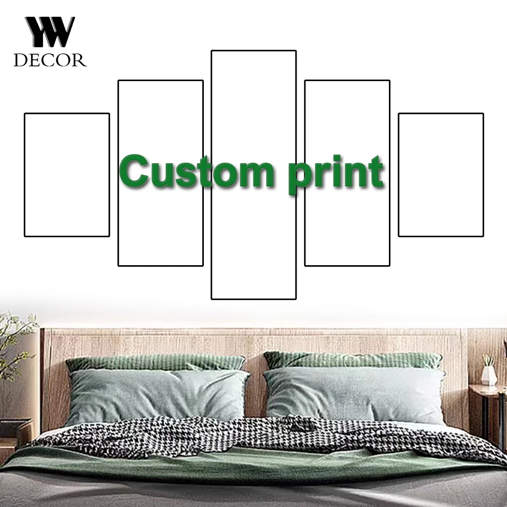 Custom Painting Canvas 3-5 Panal Set HD Print DIY Frame Personalized Wall Art Poster Photos for Living Room Home Decor Gifts