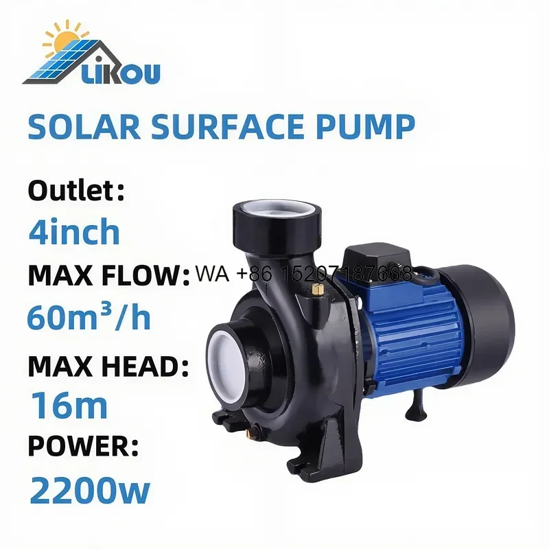 Wmwmnu for LiKou 2200W DC Solar Water Pump Agriculture Irrigation Big Flow Surface Centrifugal Pump Solar Power