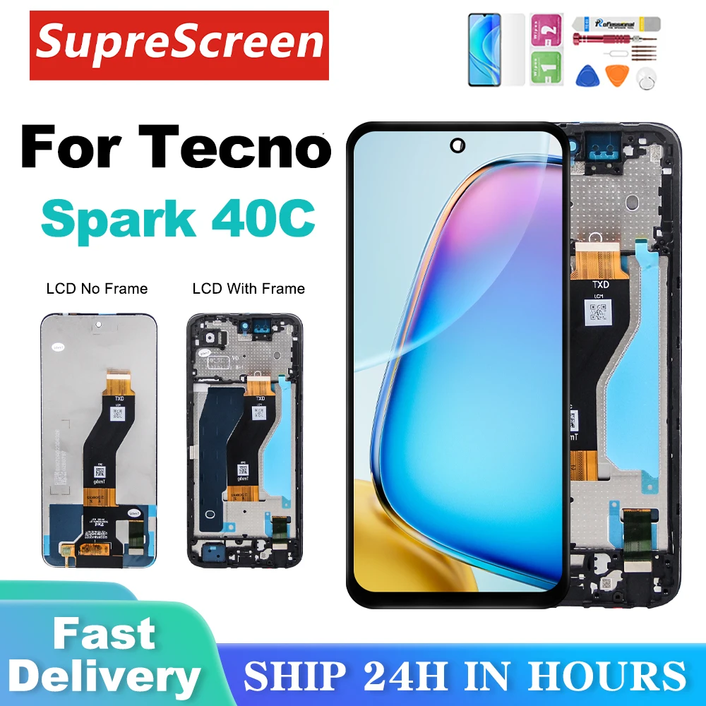 Tela LCD 40C para Tecno Spark 40C KM4k com Touch Screen e