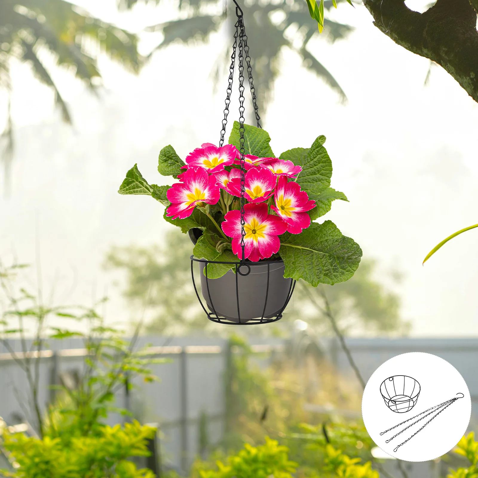 

Hanging Plant Pot Balcony Basket for Plants Flowerpot Supply Green Dill Iron Garden Pots Hanger Rack