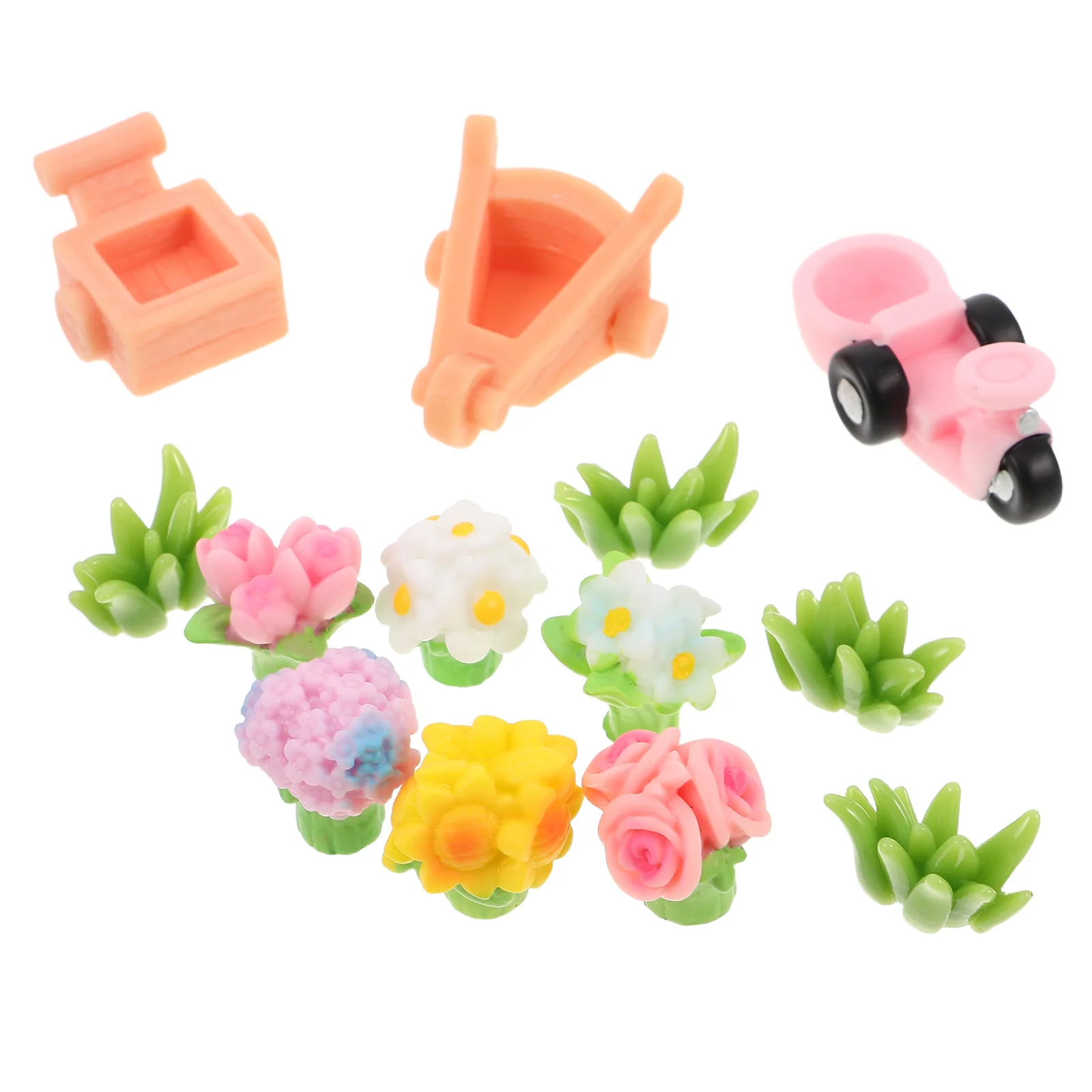 

22 Pcs Mini Simulated Bouquet Decor Faux Flower for Crafts Colorful Artificial Flowers Decoration Minis The Fake Resin Roses