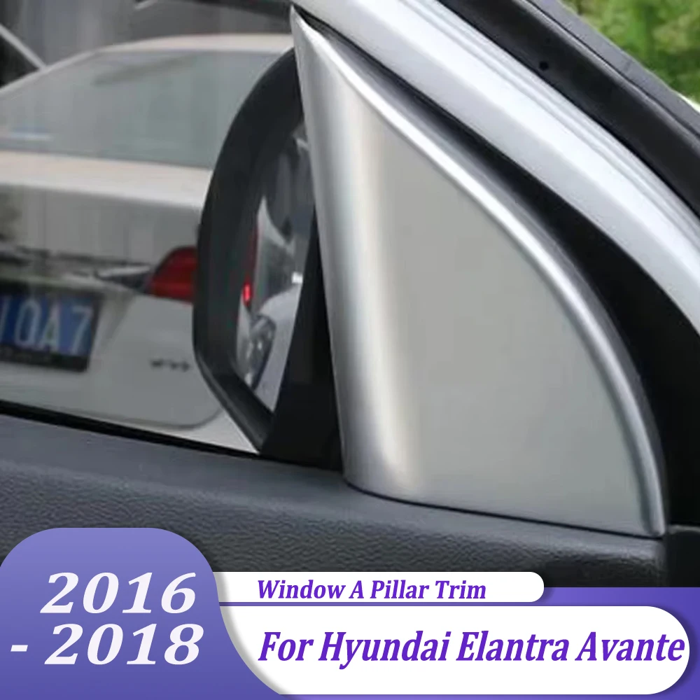 Front Car Window A Pillar Trim Sticker Accessories Styling Interior Triangle Cover For Hyundai Elantra Avante 2016 2017 2018