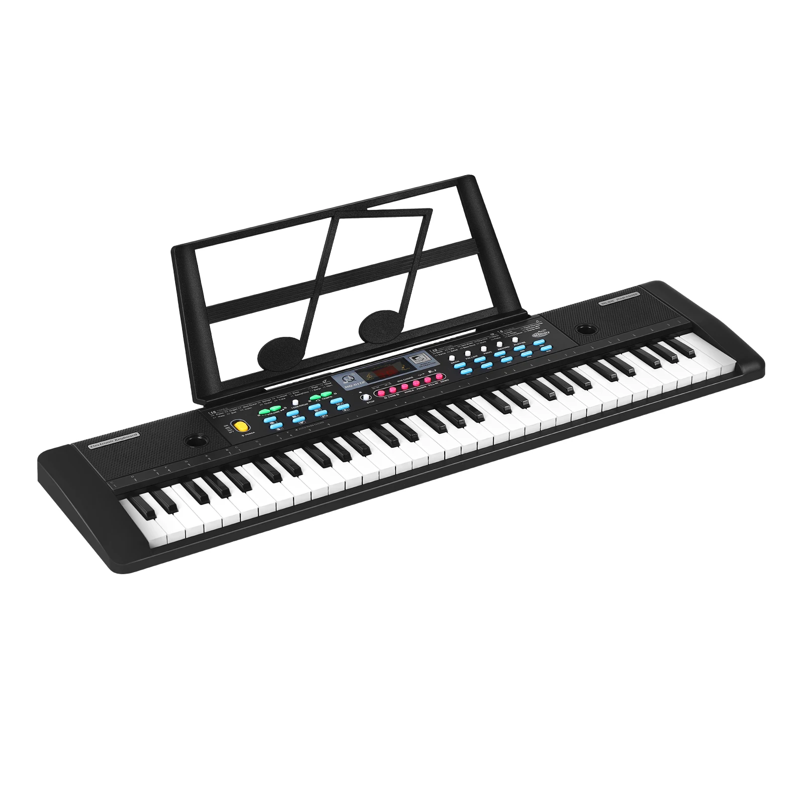 Teclado de piano electrónico multifuncional de 61 teclas para niños, micrófono incorporado, herramienta de aprendizaje de piano portátil para principiantes