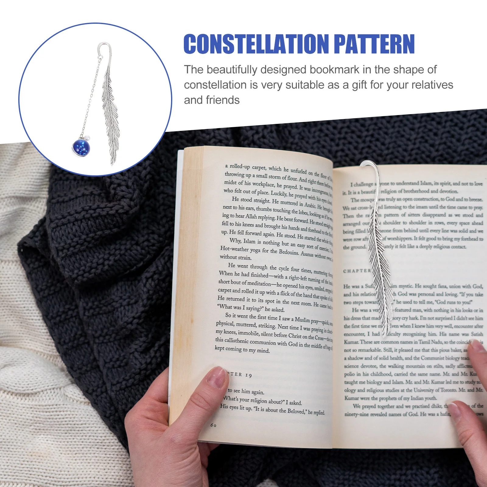 

2Pcs Cool Retro Style Bookmarks Constellation Design Material Long Time Use Elegant Gifts