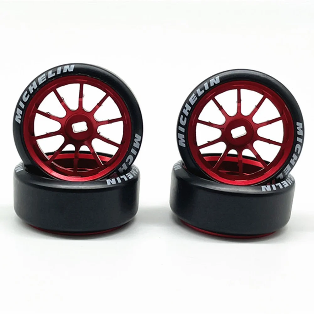 Metal Wheel Hub&Draft Logo Tire for HGD1 MINI-Q MINI-D MINI-Z DRZ 1/28 Wltoys RC Car Upgrade Wheels