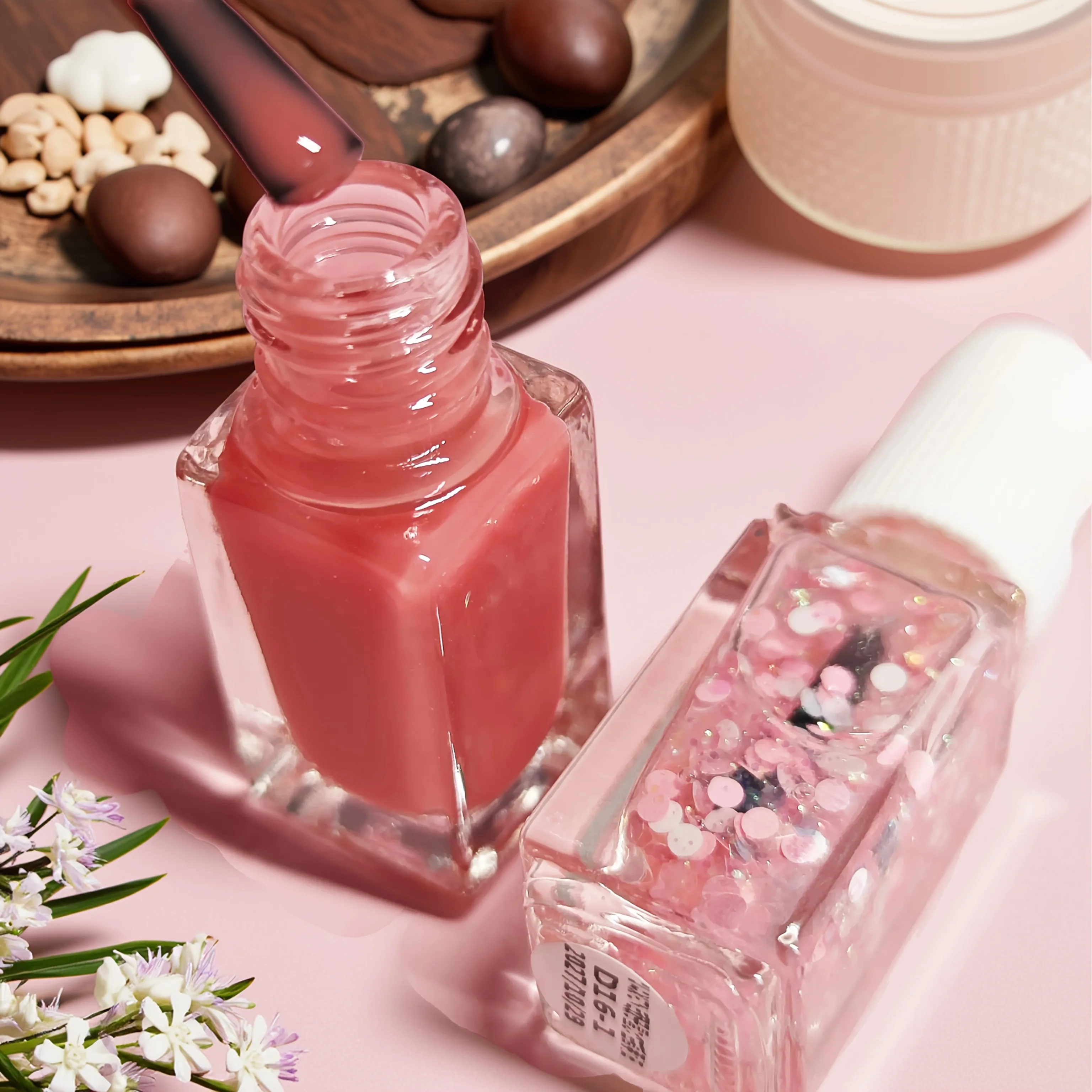 D16 Maiden's Heart 2-Bottle Set No-Bake Nail Polish Quick-Dry Long-Lasting Peelable Water-Based Nail Polish Kit