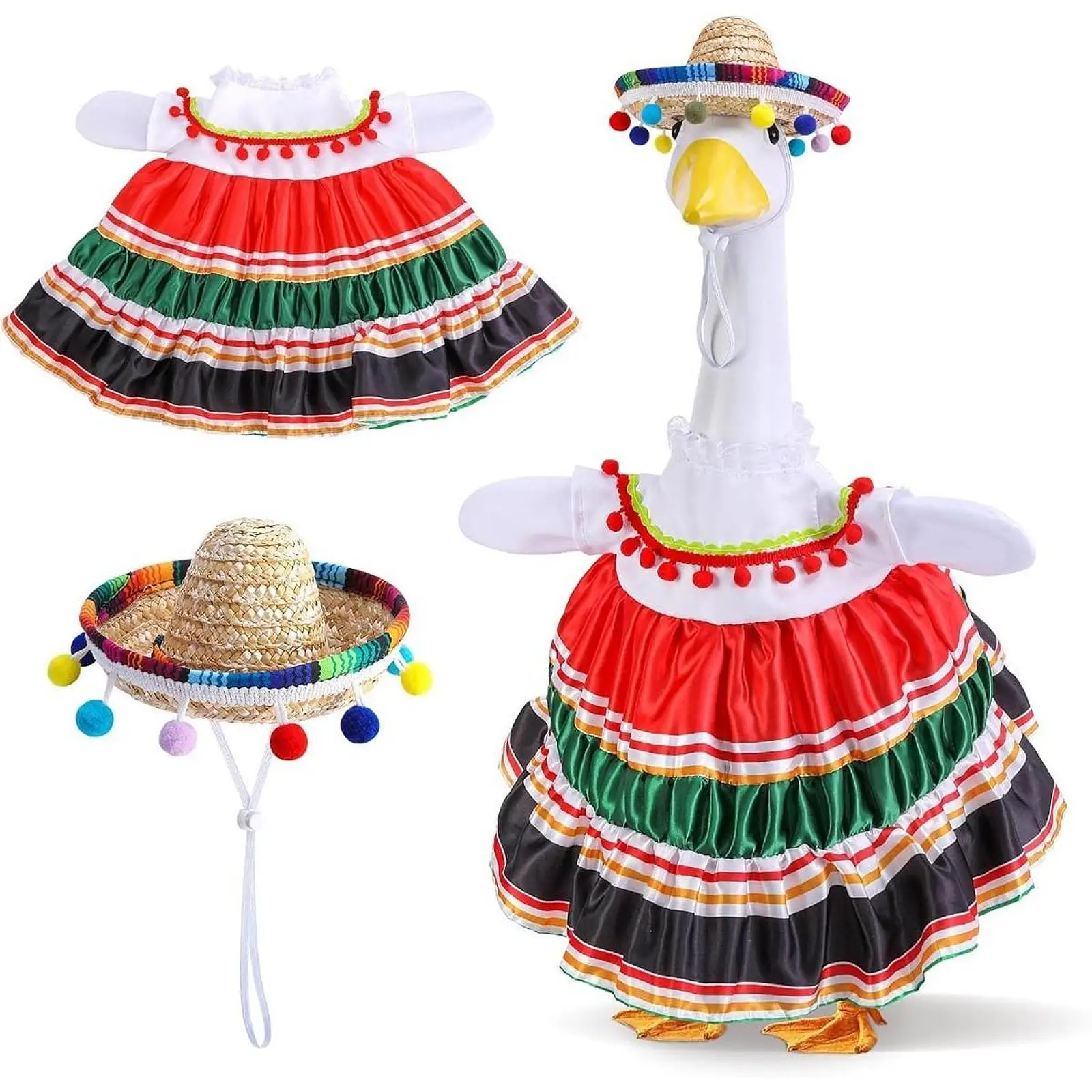 

Decorative Bird Dress Porch Goose Outfit Polyester Yard Decorations for Lawn Ornaments