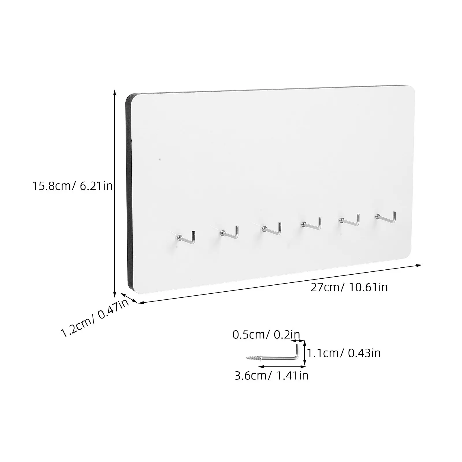 1Set DIY Sublimation Image Board Thick 12Mm Hanging Ornament Board 6 Holes Key Clothes Hook Home Office Store Decor