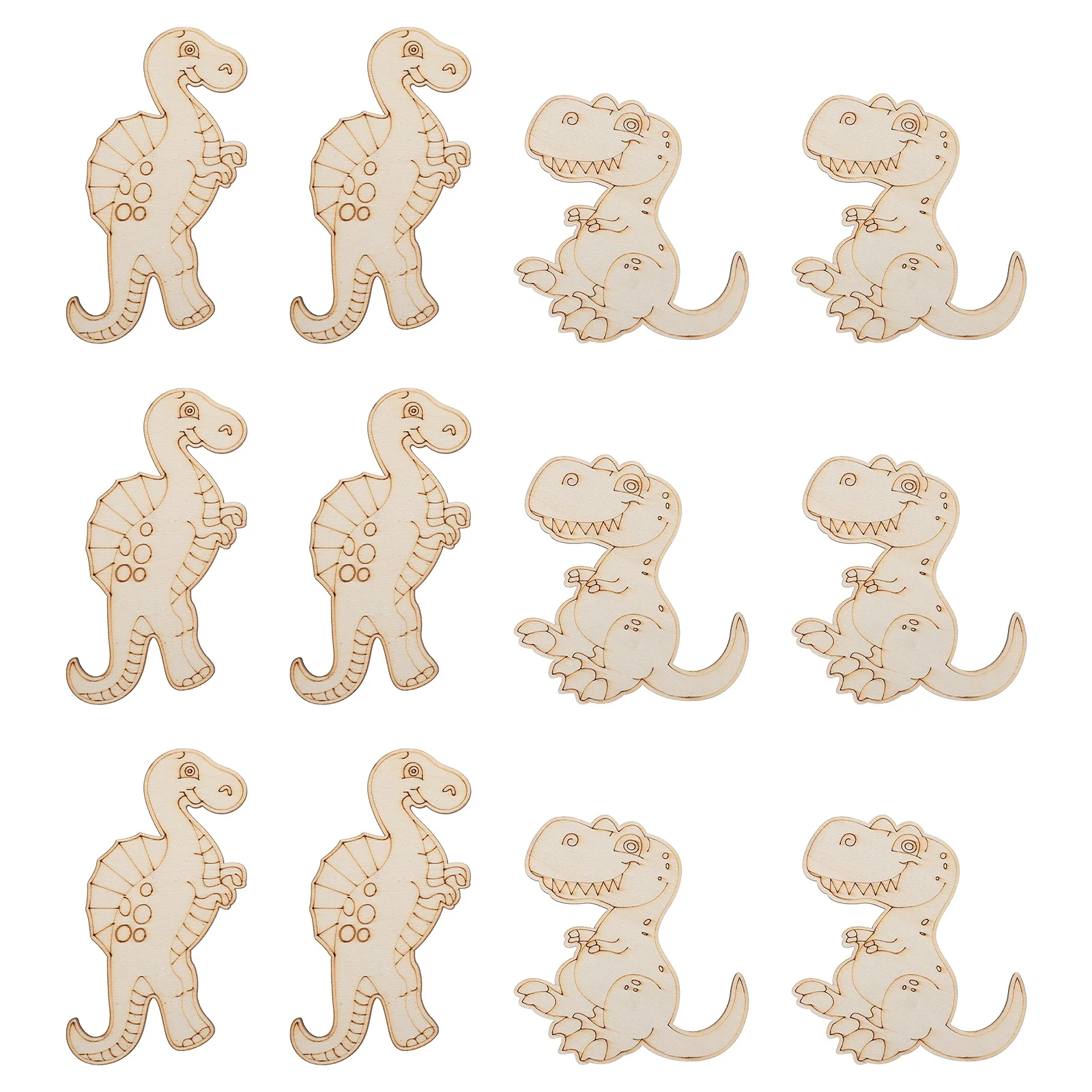 20 Pcs Dinosaur Craft Unfinished Wood Cutouts for Crafts Graffiti Toys Animal Painting