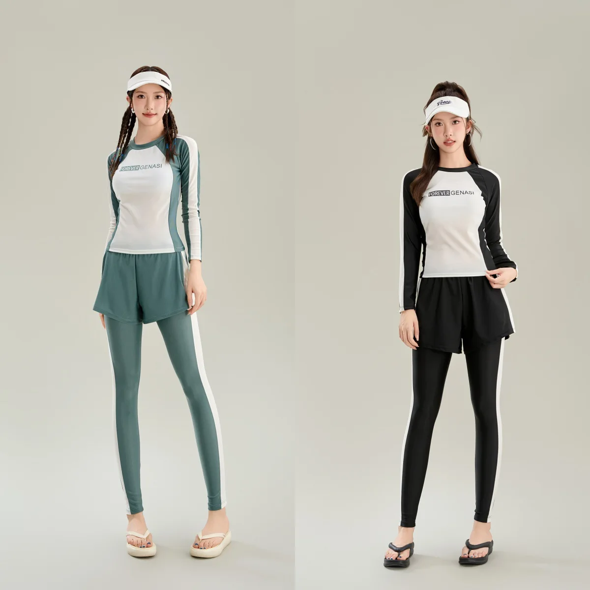 

New Swimsuit with High-end Feel Sports Split Two-piece Set, Conservative Slimming, Flat Corner Pants, Hot Spring Swimsuit
