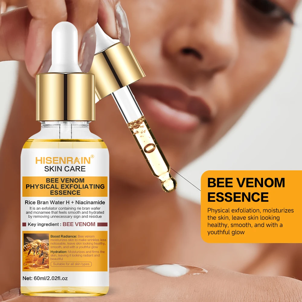 HISENRAIN Honey Niacinamide & Peptide Exfoliating Serum - Gentle Physical Face Scrub for Brightening, Hydrates & Smooths Skin.