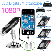 LED Digital Microscope 500X 1000X 1600X Soldering Magnifier Endoscopic with Stand LED Magnifier Camera for Mobile Phone PC