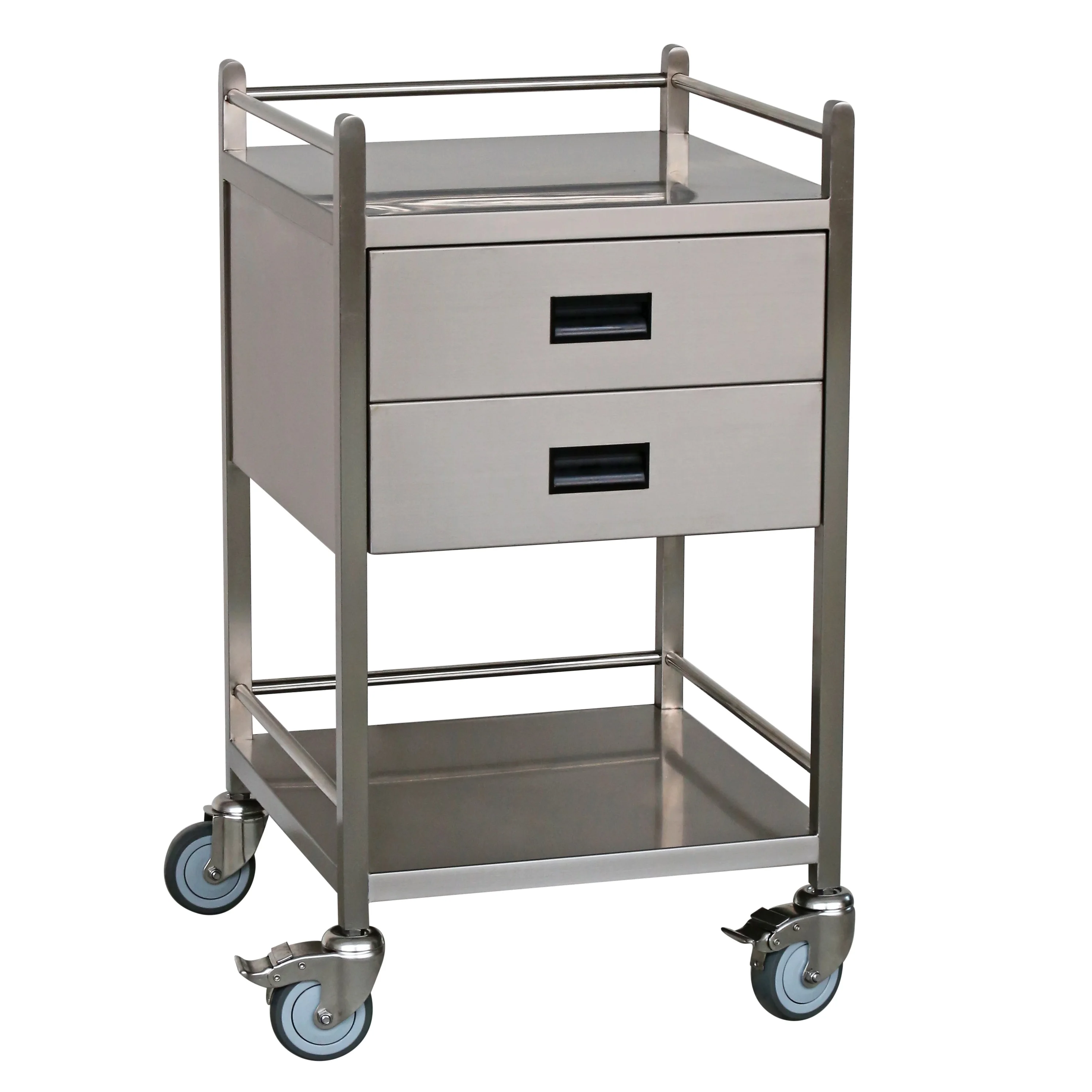 

ITDD-5050/6060/9090 Aeolus Pet Stainless Steel Instrument Trolley 2 drawers with Rails Veterinary Tools Trolley