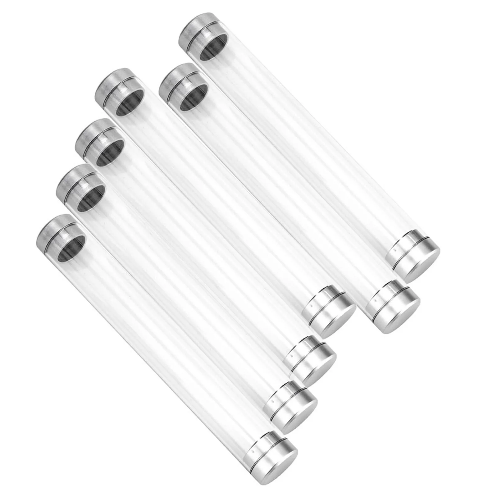 6Pcs Klar Bleistift Boxen Transparent Acryl Stift Lagerung Fällen Kleine Stift Container Geschenk Verpackung Rohr Halter Leere Bleistift Fall