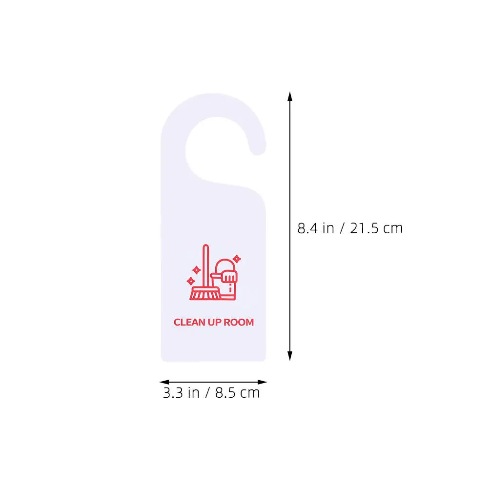 6Pcs PVC Double Sided Door Sign Hanger Do Not Disturb Clean Up Room Hotel Guesthouse Door Handle Sign Clear Message for Staff