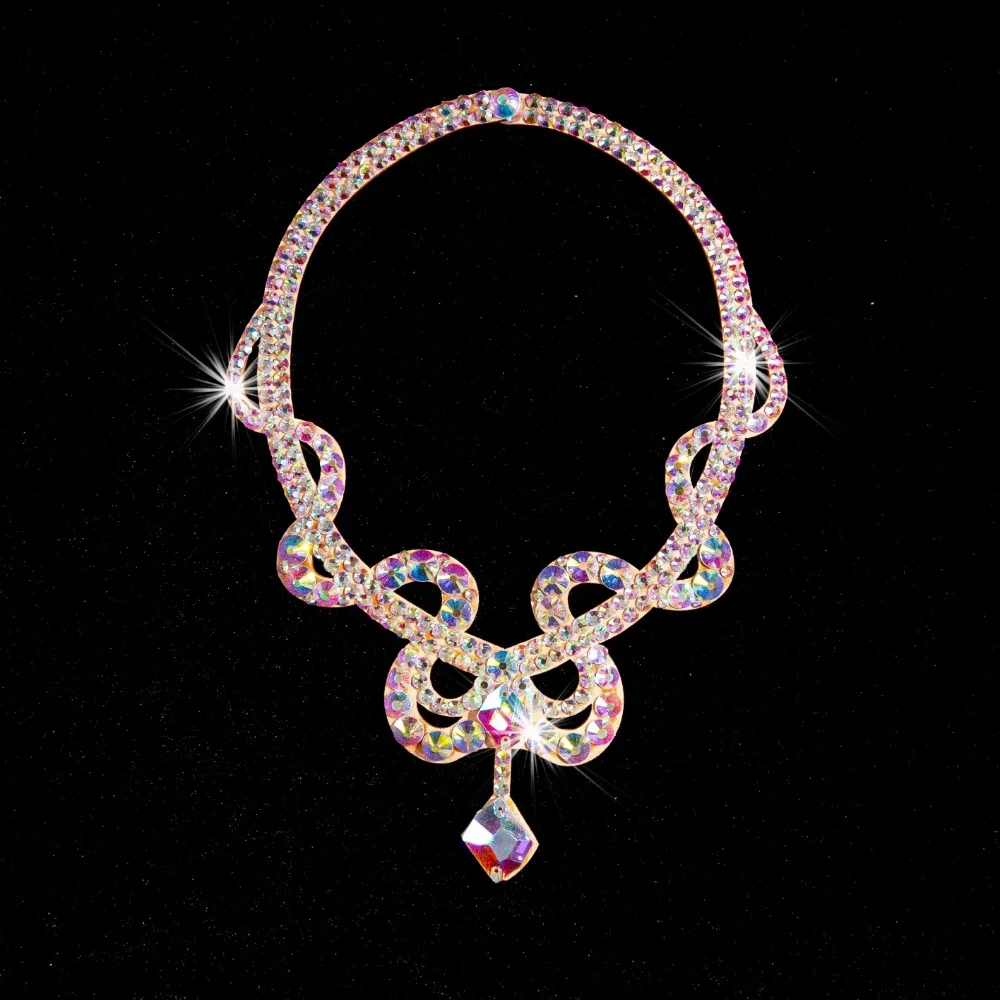 Collar de actuación de danza del vientre para mujer, personalizado, diamantes de imitación de lujo, accesorios de adorno de danza Oriental moderna para personas mayores