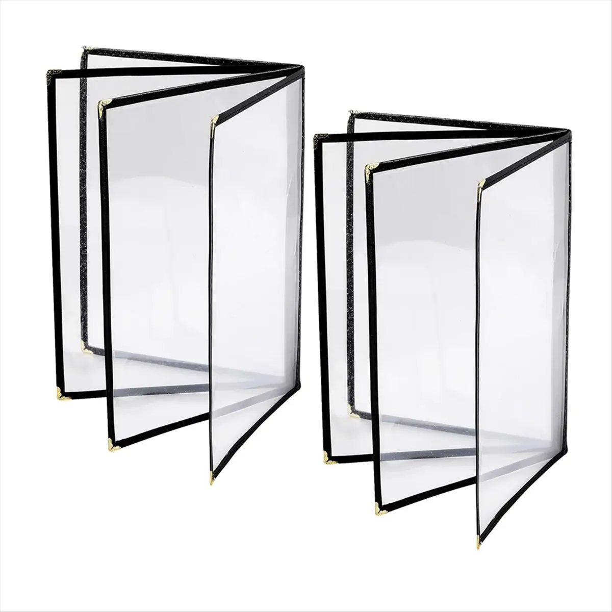N82R Menu Covers 8.5 X 11 Inch Restaurant Menu Holder 2PCS 4 Page 8 View Transparent Menu Sleeve,Fits A4 Size Paper