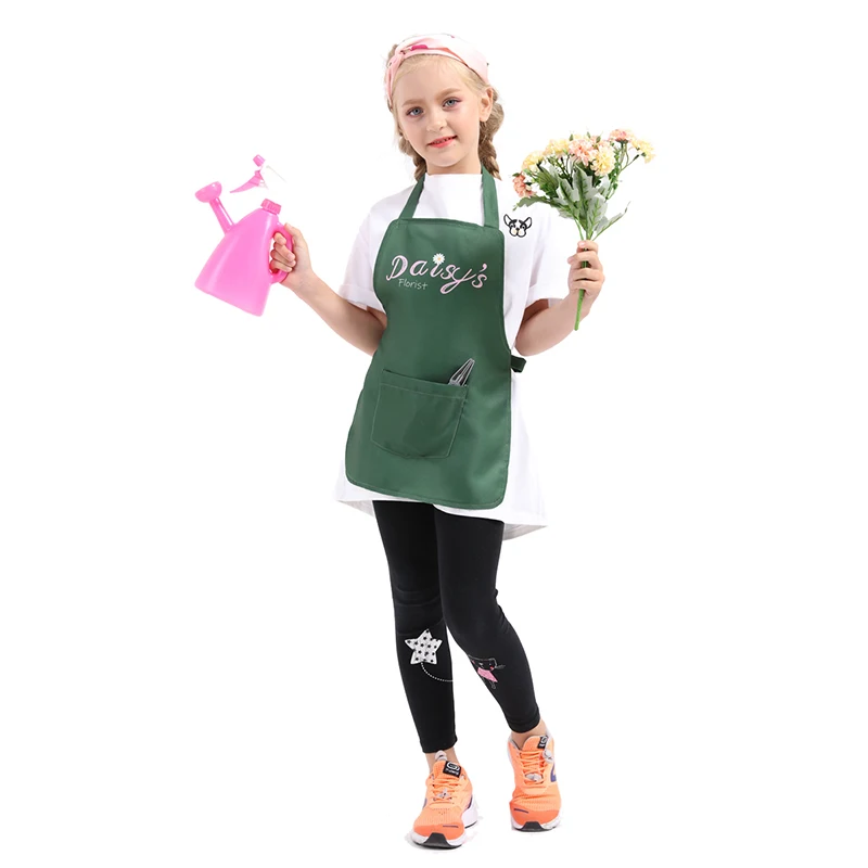 Delle Ragazze dei ragazzi Verde Grembiule Bambini Giardiniere Costume Giardinaggio Uniforme Carnevale Scuola Materna del Bambino Abito Gioco di Ruolo