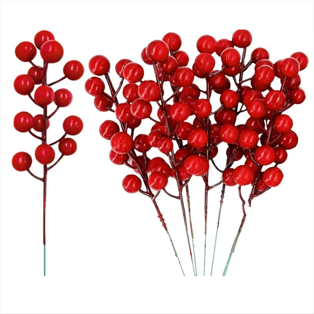 BHBL 25 Pcs 20cm Berry Stems Christmas Decorations, Christmas Picks Branches Sticks Twigs