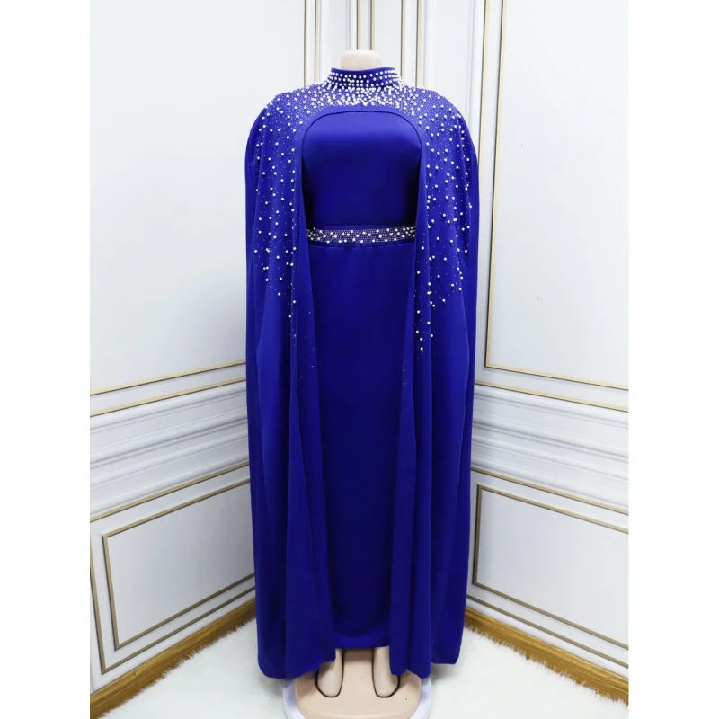 2025 Dubaï moyen-orient musulman strass perlé lourd broderie deux pièces ensemble Robe Robe ethnique vêtements pour femmes W001