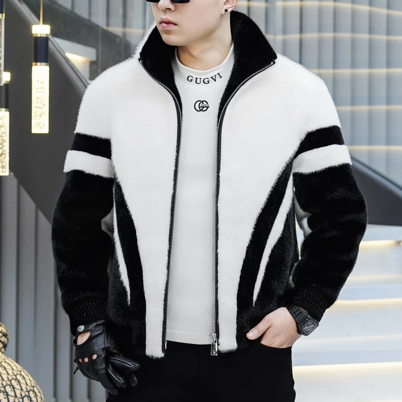 

Зимняя утолщенная теплая куртка, мужская модная модная деловая повседневная норковая куртка, пальто, мужские пальто из натурального меха, норковые меховые дропшиппинг