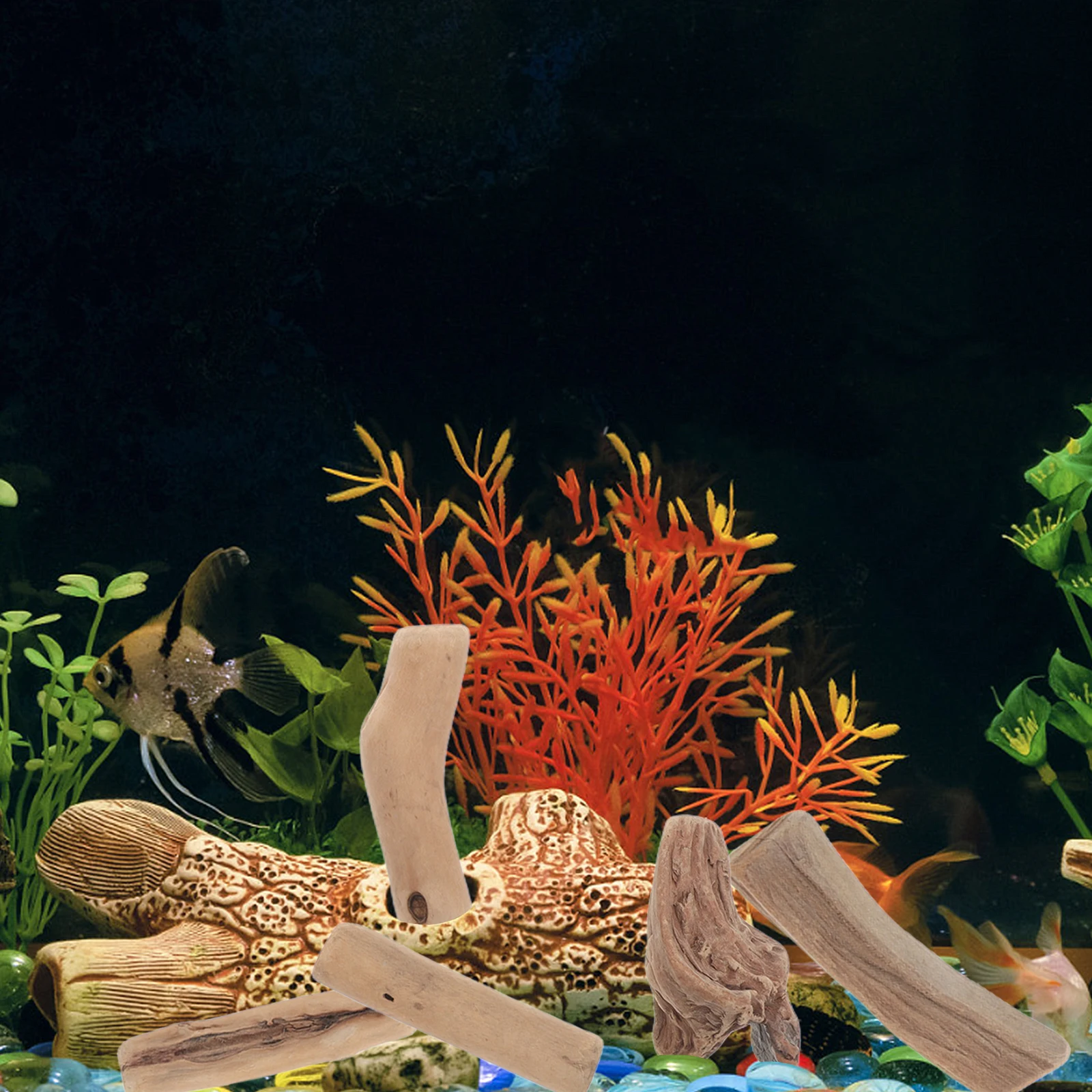 

20pcs Driftwood Natural Pieces Decorative Home Wedding Vase Centerpieces Fish Tank Craft Blocks Carving Wood Rustic Table Decor