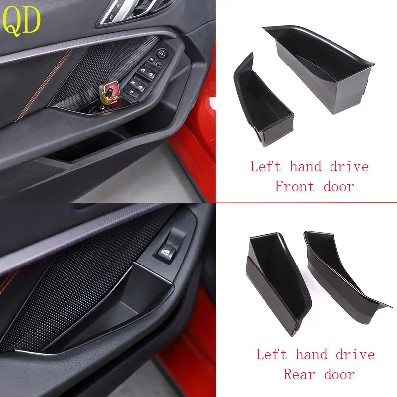 For BMW 1 2 Series F40 F44 2020+ ABS car front and rear door inner handle armrest storage box mobile phone tray car accessories