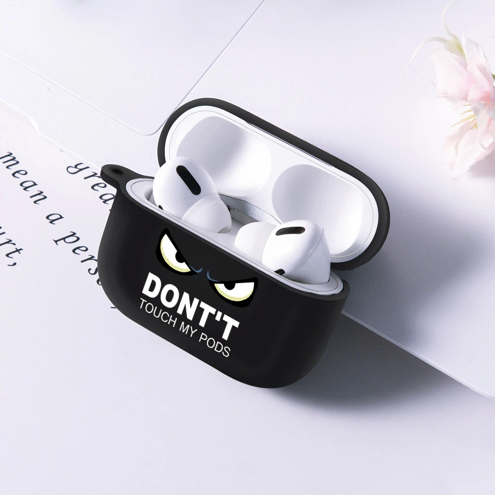 Slogan Simple Text Dont Touch Pods Case For Apple Airpods 1 2 3 Cases Silicon Soft Earphone Cover For Air pod Pro 3 Capa Bag Box