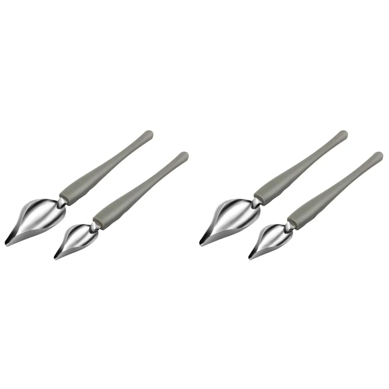AA81-Culinary Drawing Decorating Spoon Set, 4 Pcs Saucier Drizzle Spoons,Decorating Pencil Spoon For Decorative Cake,Coffee