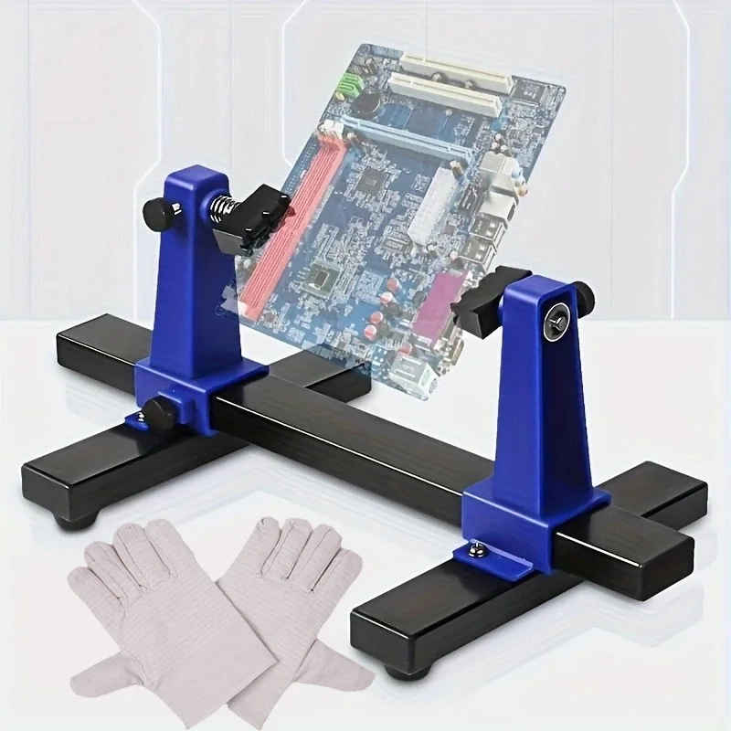1Set Welding Auxiliary Frame Circuit Board Welding Bracket Auxiliary Clamping Base PCB Computer Motherboard with Gloves